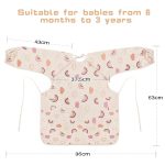 Vicloon Coverall Baby Feeding Bib, Weaning Bib Attaches to Highchair and Table, Long Sleeves Bib with Waterproof, Comfortable,Machine Washable, Baby Bib For 6 Month to 3 Years Old (Pink) - Image 2